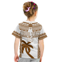 Custom Text and Number Fiji Rugby T Shirt Pacific The Bati Brown Fijian Tapa LT14 - Polynesian Pride