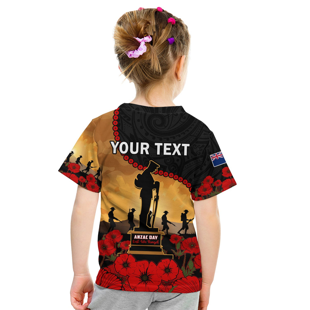 Custom New Zealand Anzac T Shirt Maori Camouflage Mix Poppies We Will Remember Them LT14 - Polynesian Pride