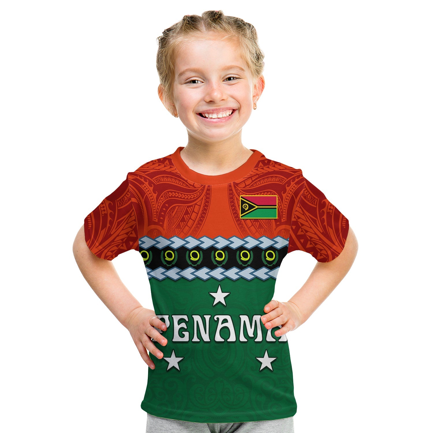 (Custom Personalised) Penama Province T Shirt KID Vanuatu Pig Tusk Polynesian Flag Style LT14 - Polynesian Pride