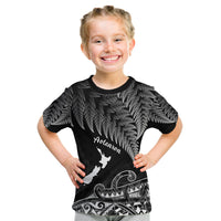 Custom New Zealand Silver Fern T Shirt Aotearoa Map Maori LT14 - Polynesian Pride