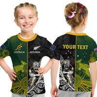 Custom Australia Rugby Mix Aotearoa Rugby T Shirt Wallabies All Black Special Version LT14 - Polynesian Pride
