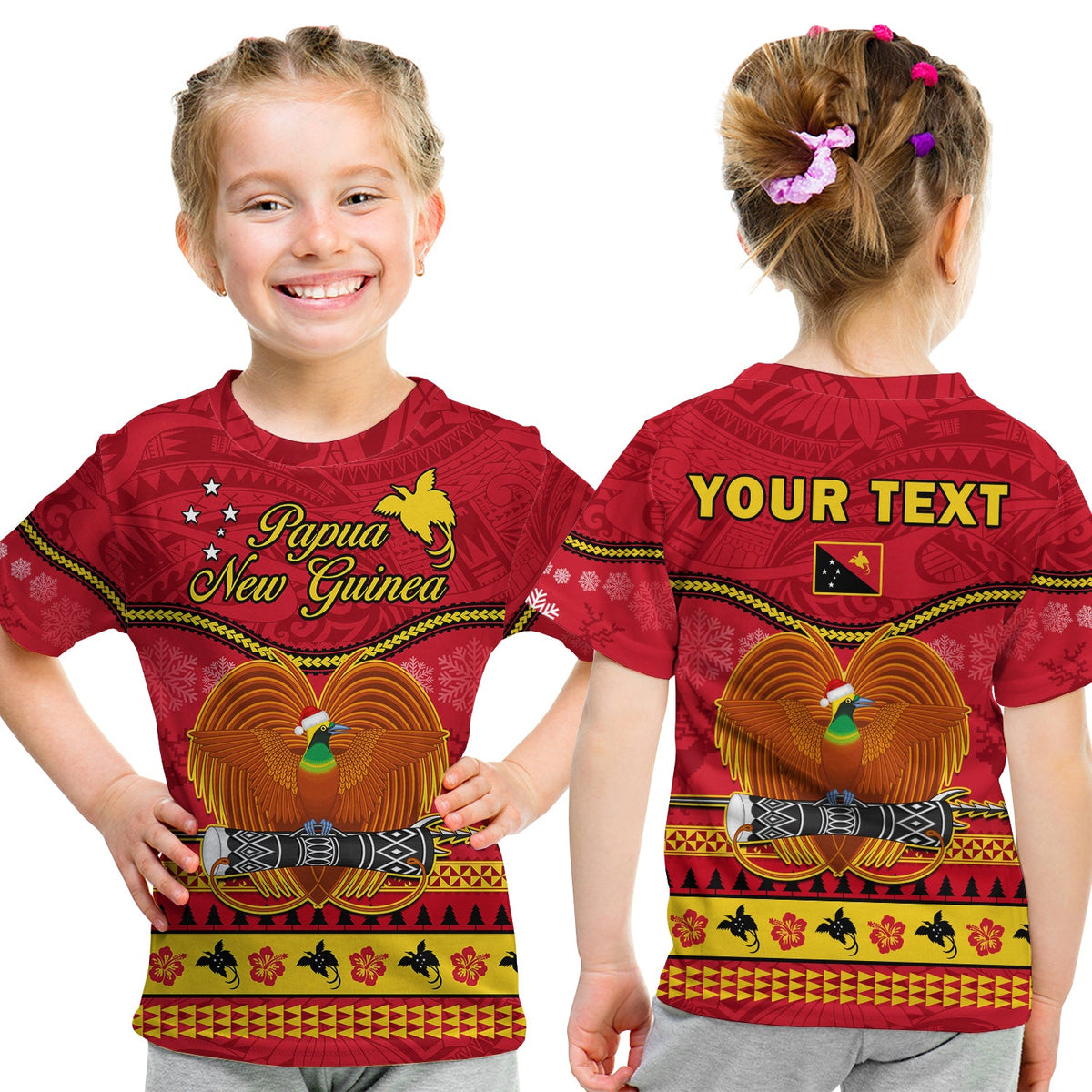 Custom Papua New Guinea Christmas T Shirt Bird of Paradise Bikpela Hamamas Blong Dispela Krismas LT14 - Polynesian Pride