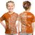 Custom Tailulu Tonga College T Shirt Tongan Ngatu Pattern LT14 Kid Orange - Polynesian Pride