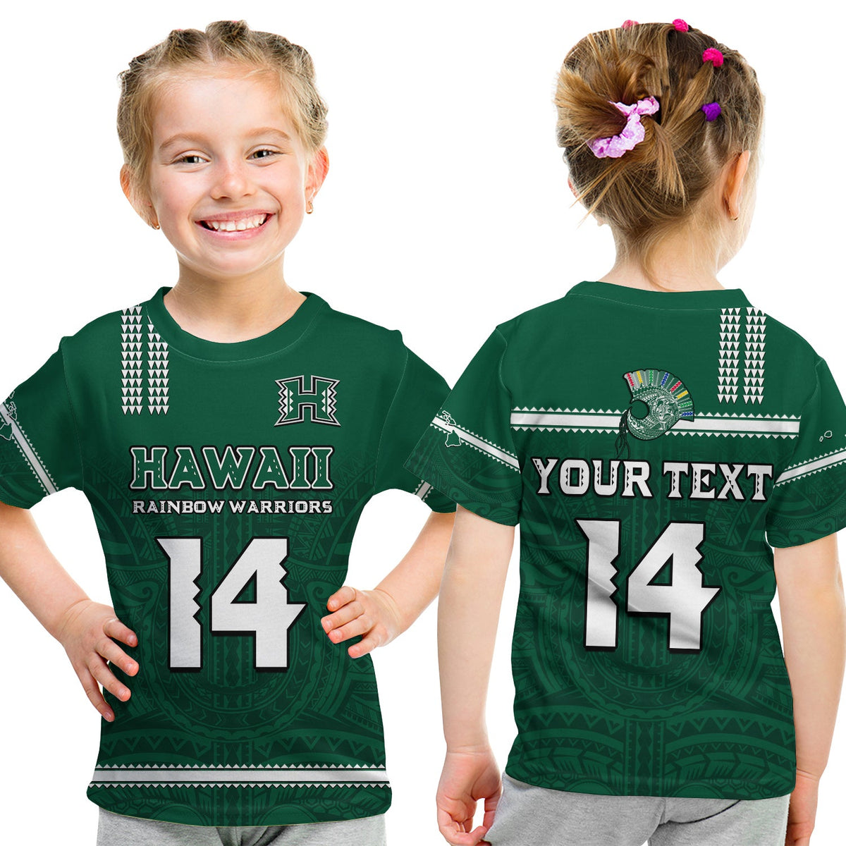 (Custom Text and Number) Hawaii Football T Shirt Kakau Rainbow Warriors Helmet Go Bows LT14 - Polynesian Pride