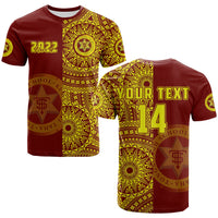 (Custom Text and Number) Tonga High School T Shirt Class of Year Tongan Ngatu Pattern LT14 Adult Red - Polynesian Pride