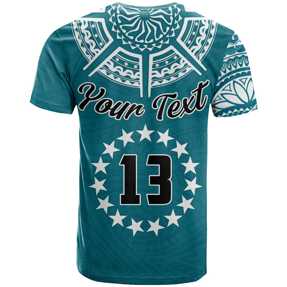 (Custom Text and Number) Cook Islands Tatau T Shirt Symbolize Passion Stars Version Blue LT13 - Polynesian Pride