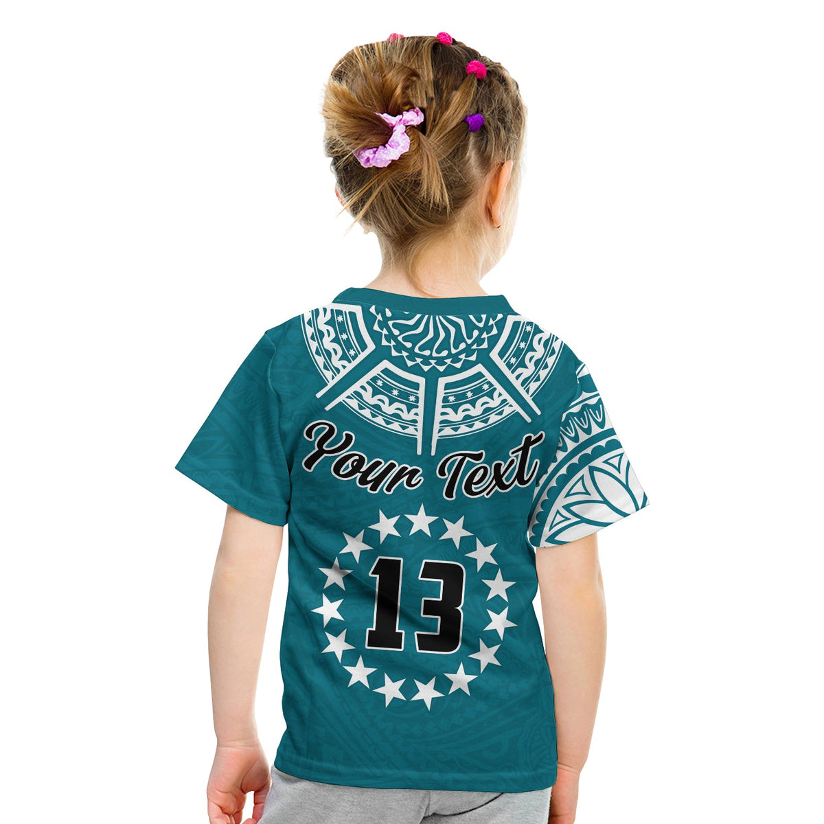 (Custom Text and Number) Cook Islands Tatau T Shirt Symbolize Passion Stars Version Blue LT13 - Polynesian Pride