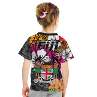 Fiji Tie Dye T Shirt KID Polynesian Tribal Creative Tropical Flowers LT13 - Polynesian Pride