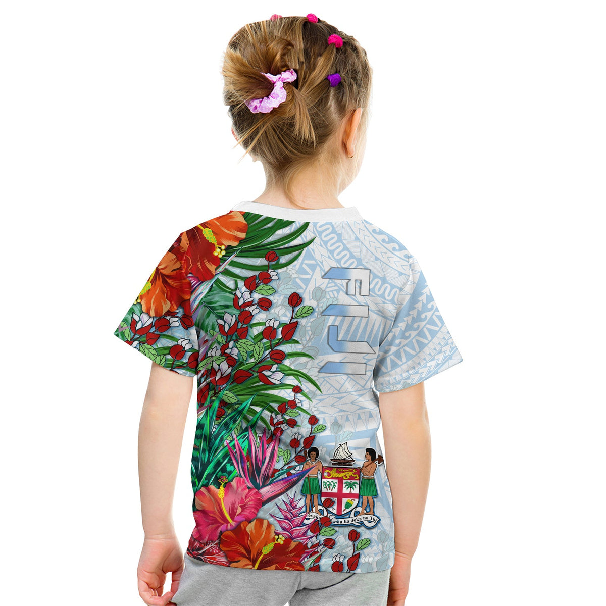 Fiji T Shirt Proud Fijian Tapa mix Tagimoucia Flowers LT13 - Polynesian Pride