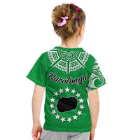 Rarotonga Cook Islands T Shirt Turtle and Map Style Green LT13 - Polynesian Pride