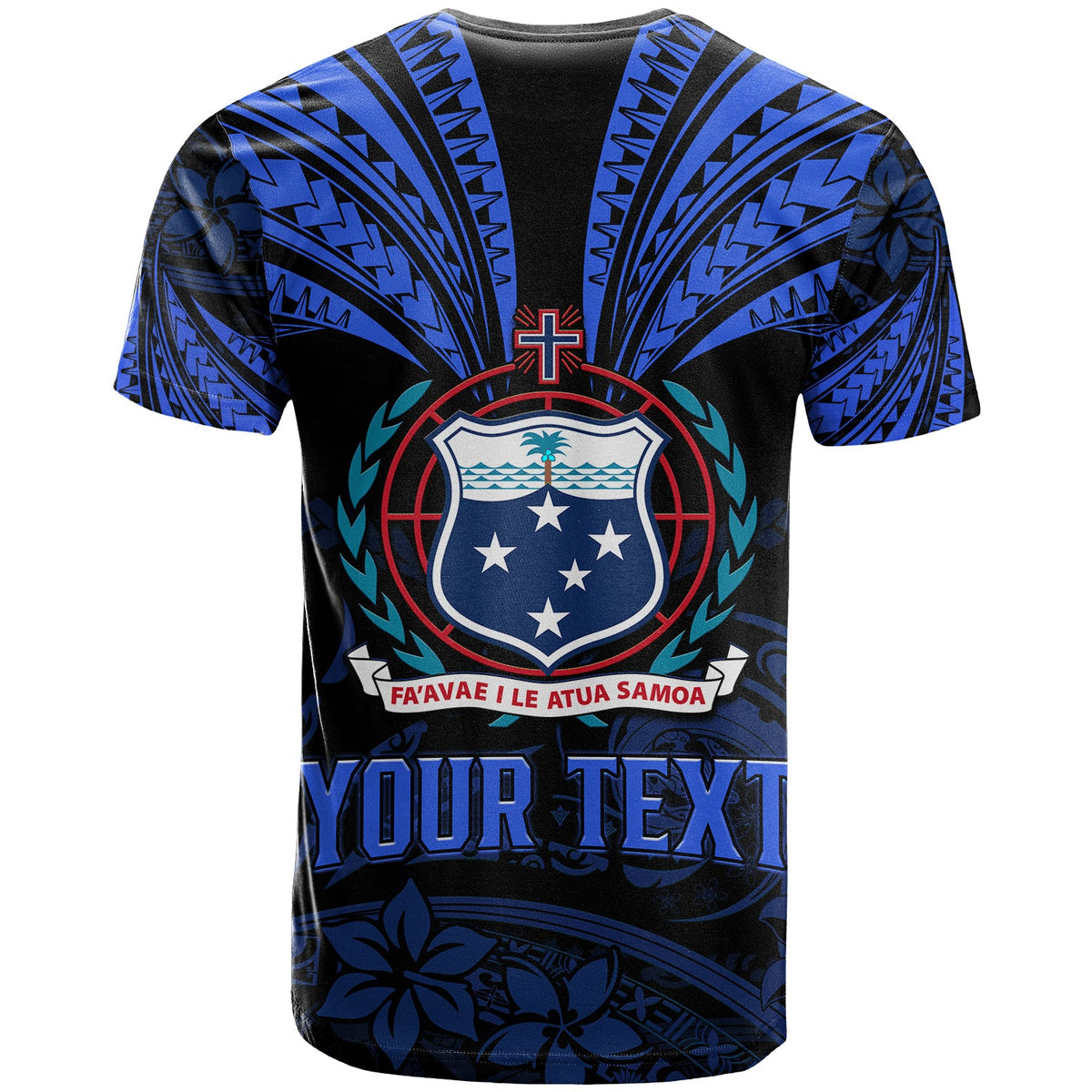 Custom Samoa Tatau T Shirt Blue Polynesian Ula Nifo LT13 - Polynesian Pride
