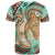 Hawaii T Shirt Polynesian Shark and Sea Turtle Dreamy Turquoise Artsy LT14 - Polynesian Pride