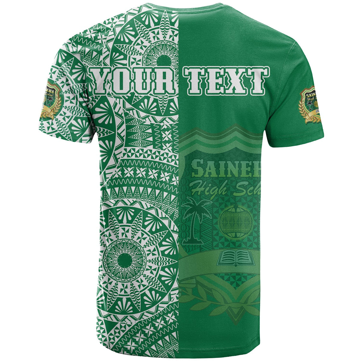 Custom Tonga Saineha High School T Shirt Tongan Ngatu Pattern LT14 - Polynesian Pride