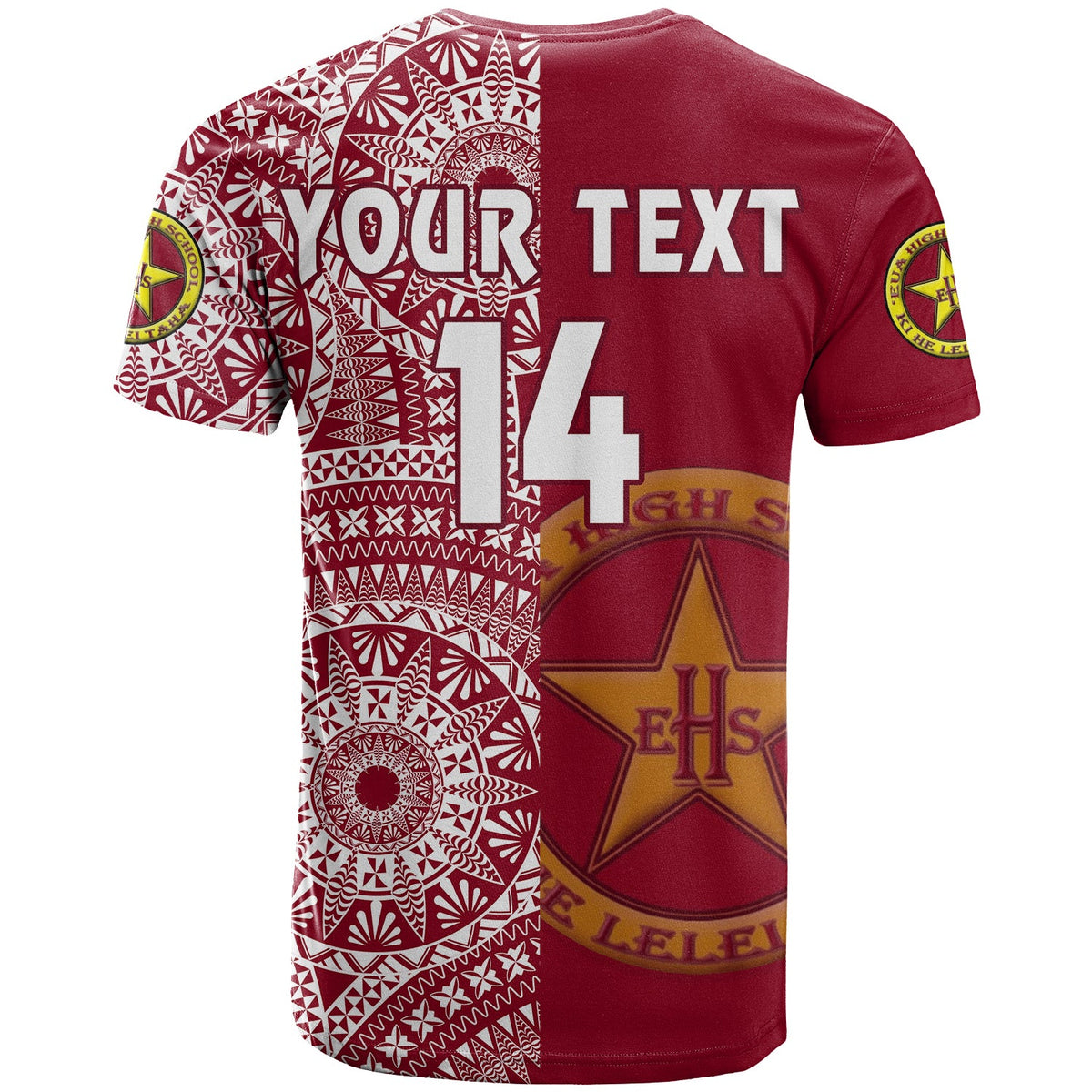 (Custom Text and Number) Tonga Eua High School T Shirt Class of Year Tongan Ngatu Pattern LT14 - Polynesian Pride