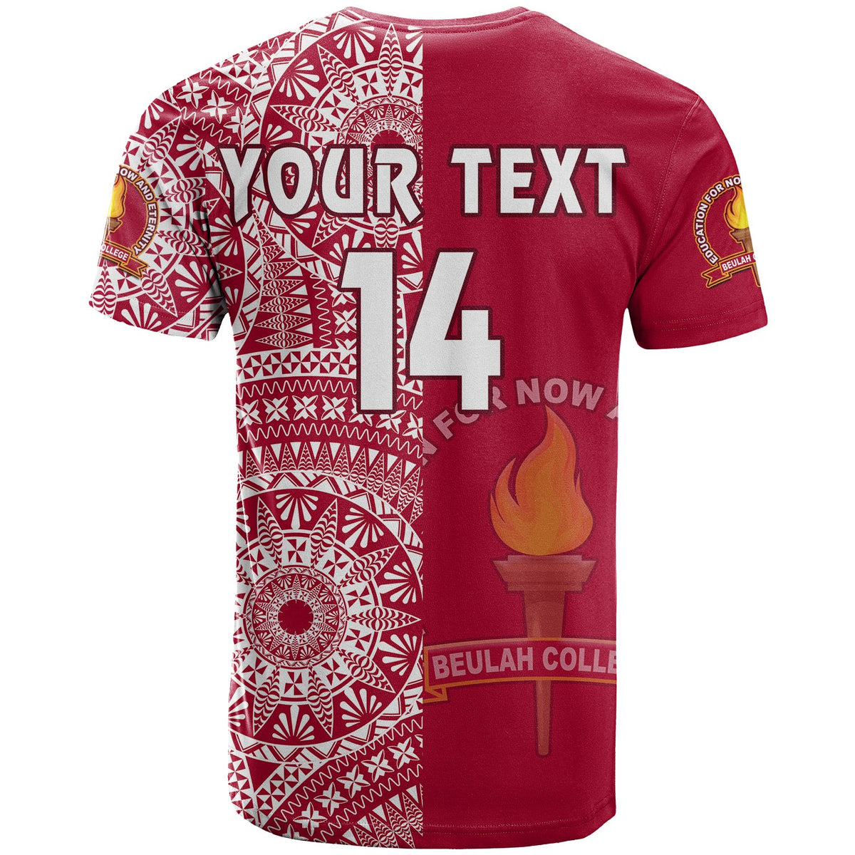 (Custom Text and Number) Beulah Tonga College T Shirt Class of Year Tongan Ngatu Pattern LT14 - Polynesian Pride