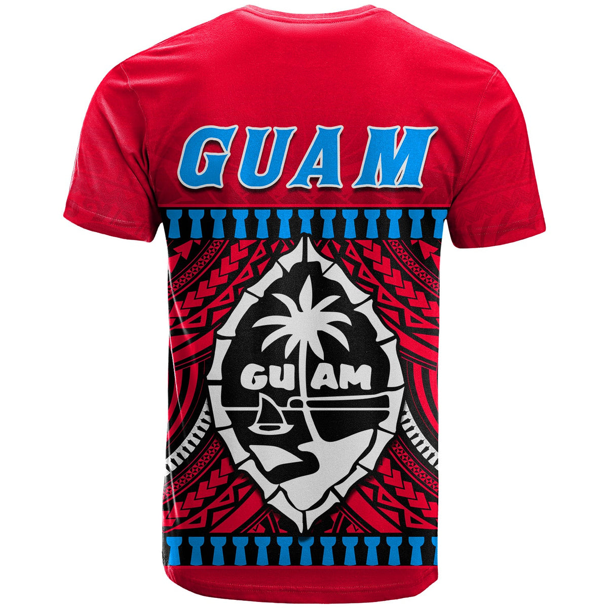 Guam Chamorro T Shirt Latte Stone Red Polynesian Haligi LT13 - Polynesian Pride