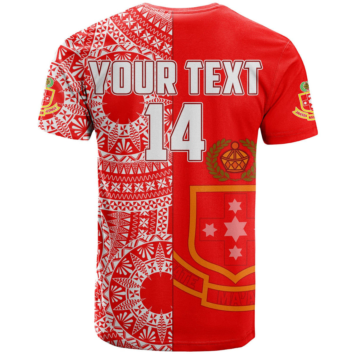 (Custom Text and Number) Kolisi Tonga High School T Shirt Class of Year Tongan Ngatu Pattern LT14 - Polynesian Pride