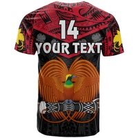 (Custom Text and Number) Papua New Guinea Rugby T Shirt PNG Kumuls Bird of Paradise Black LT14 - Polynesian Pride