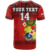(Custom Text and Number) Tonga Rugby T Shirt Mate Maa Tonga Pacific Ngatu Black LT14 - Polynesian Pride