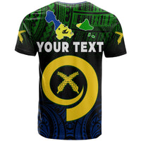 Custom Malampa Province T Shirt Native Canoe Mix Vanuatu Pig Tusk Black Version LT14 - Polynesian Pride