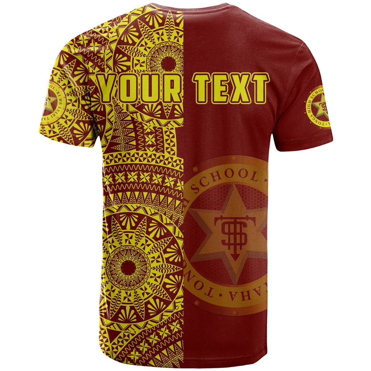 Custom Tonga High School T Shirt Tongan Ngatu Pattern LT14 - Polynesian Pride