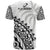 Fiji Rugby T Shirt Fijian Cibi Dance Tapa Pattern White LT14 - Polynesian Pride