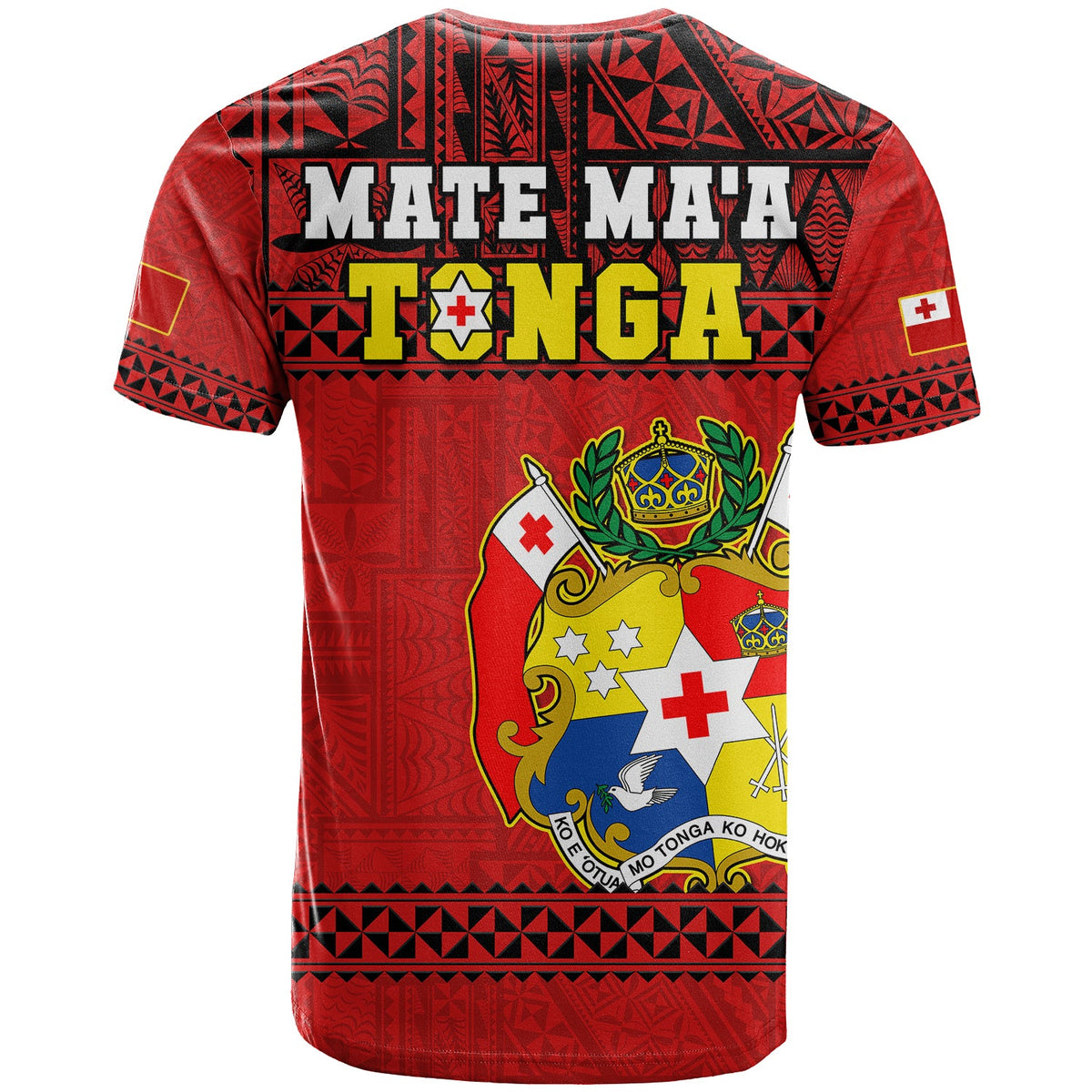 Tonga Rugby T Shirt Mate Maa Tonga Pacific Ngatu Black LT14 - Polynesian Pride