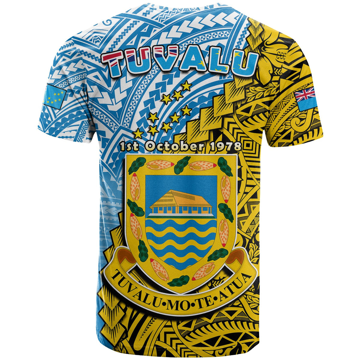 Tuvalu 1978 T Shirt Happy 44th Independence Anniversary Polynesian Pattern LT14 - Polynesian Pride