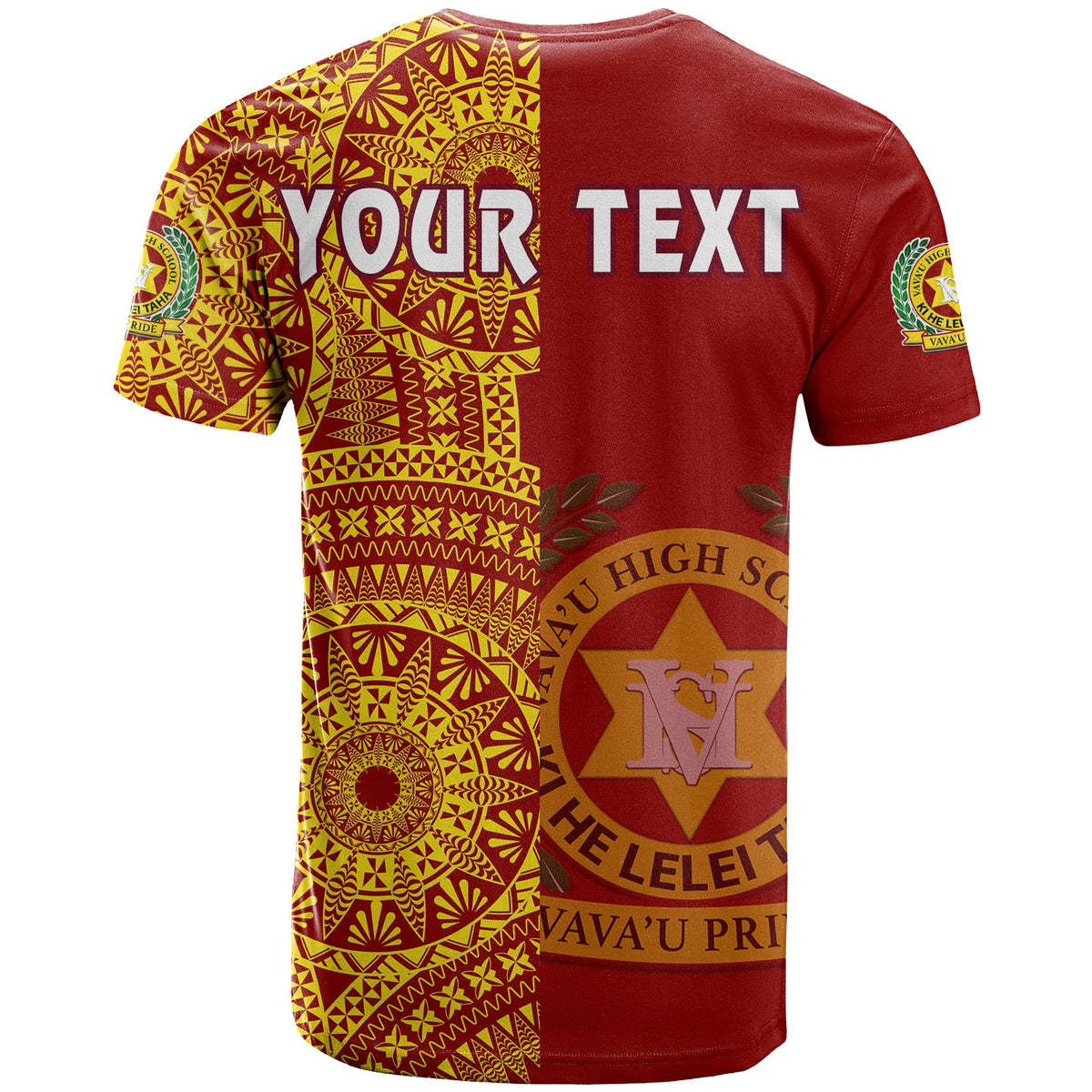 Custom Tonga Vavau High School T Shirt Tongan Ngatu Pattern LT14 - Polynesian Pride