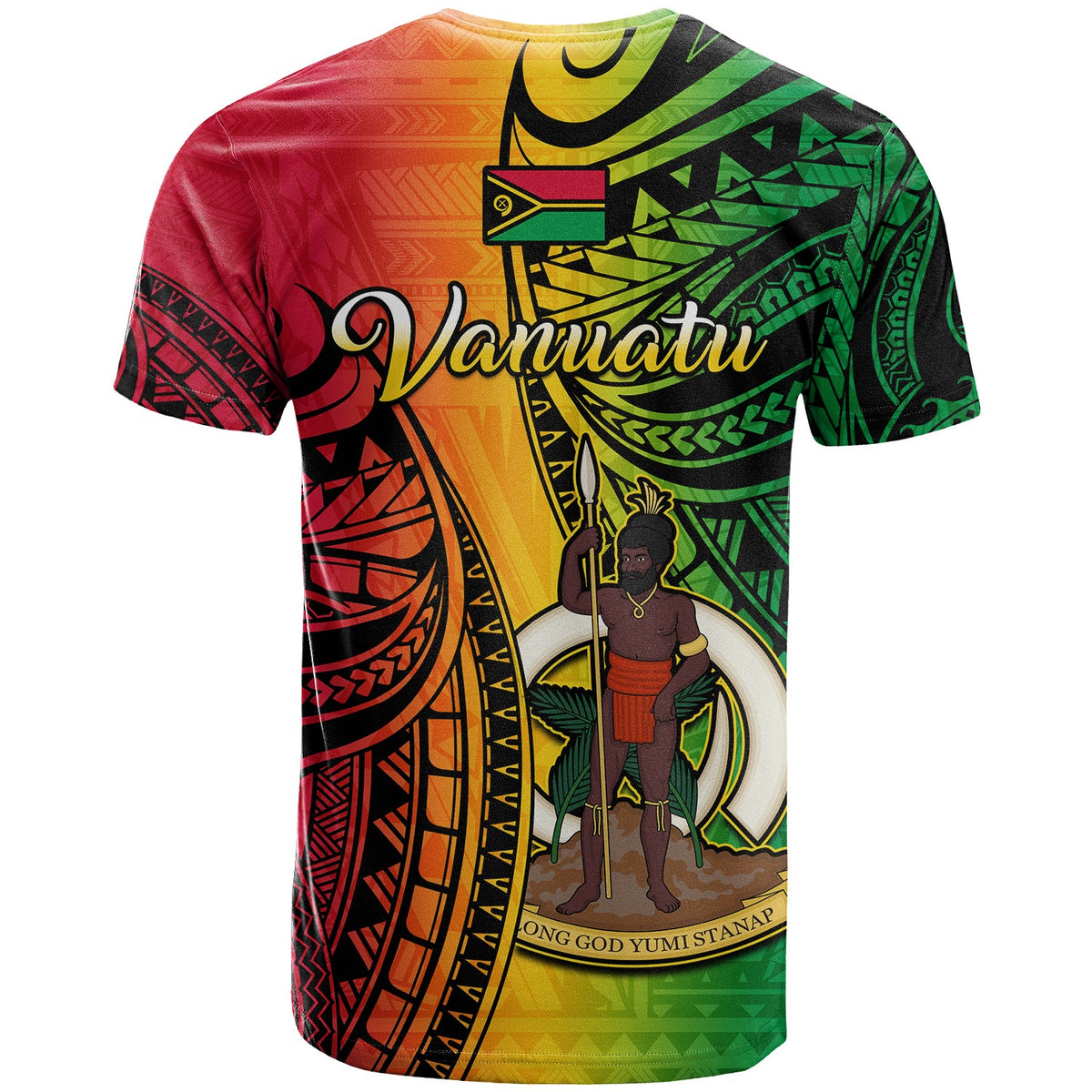 Vanuatu T Shirt Luganville Polynesian Reggae Coat of Arms LT14 - Polynesian Pride