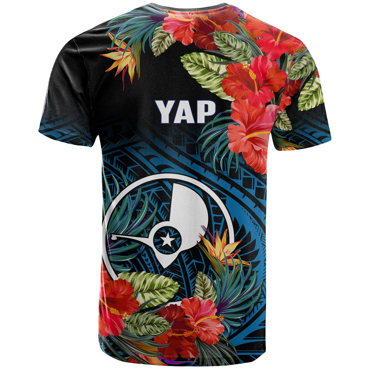 Yap State T Shirt FSM Hibiscus Flowers Mix Polynesian LT14 - Polynesian Pride
