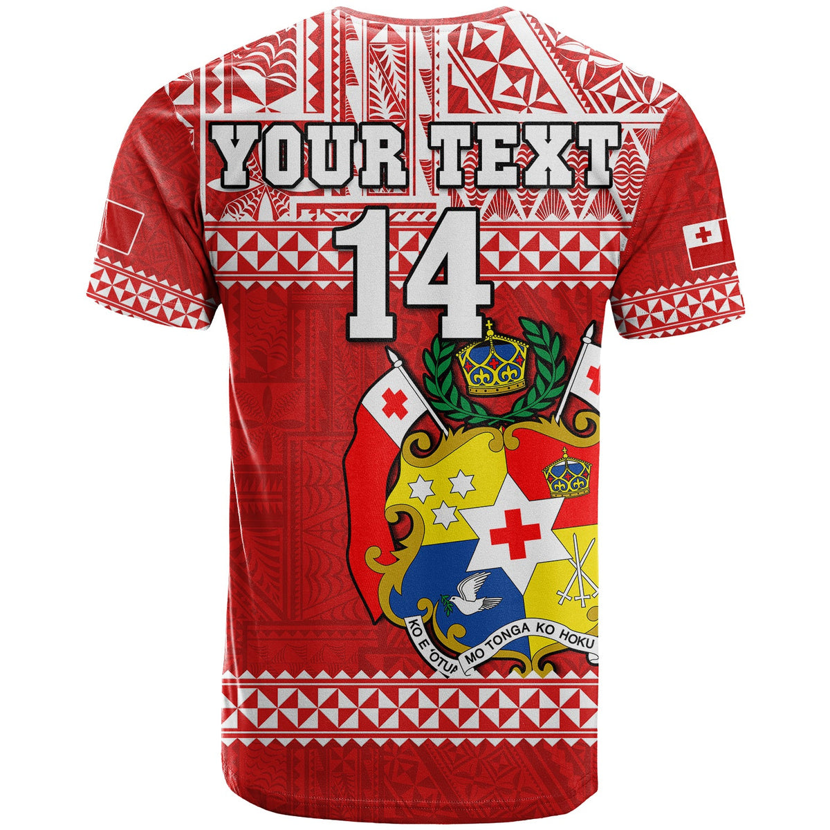 (Custom Text and Number) Tonga Rugby T Shirt Mate Maa Tonga Pacific Ngatu White LT14 - Polynesian Pride