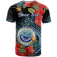 Custom Federated States of Micronesia T Shirt Hibiscus Flowers FSM Seal Polynesian LT14 - Polynesian Pride
