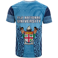 Fiji University T Shirt National Fijian Tapa Pattern Blue LT14 - Polynesian Pride