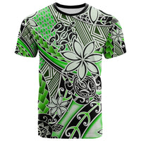 Custom Hawaii T Shirt Tribal Plumeria With Polynesian Turtle Ver.01 LT14 Green - Polynesian Pride