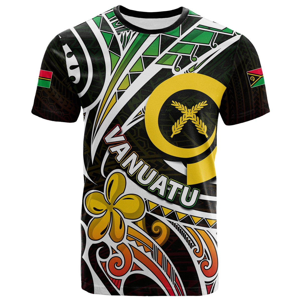 Custom Vanuatu T Shirt Tribal Tattoo No.1 LT6 Black - Polynesian Pride