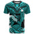 Custom Hawaii T Shirt Kakau Polynesian Crab With Waves Ver.01 LT14 Turquoise - Polynesian Pride