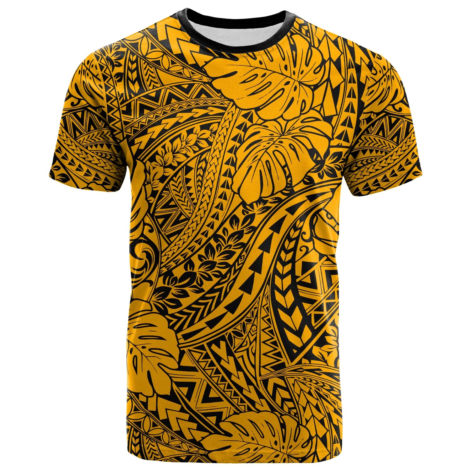 Custom Hawaii T Shirt Polynesian Tribal Art Ver.05 LT14 Gold - Polynesian Pride