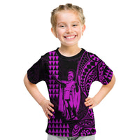 Hawaii Day Kakau T Shirt KID Proud To Be Hawaiian Purple King Kamehameha and Kanaka Maoli LT13 - Polynesian Pride