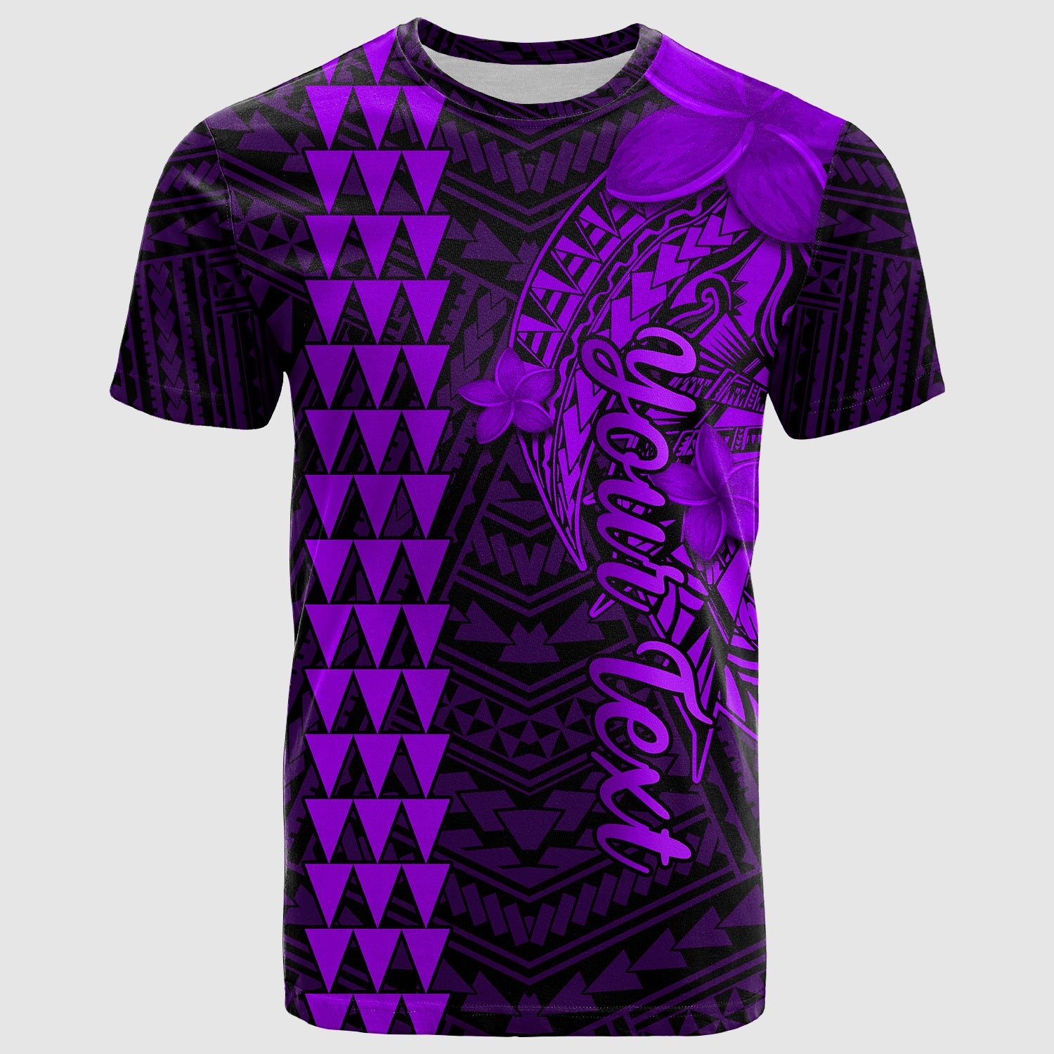 Custom Hawaii T Shirt Kakau Kanaka Maoli Combine Polynesian Shark Ver.05 LT14 Purple - Polynesian Pride