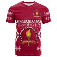 Beulah College T Shirt Ngatu Pattern Tonga LT13 Maroon - Polynesian Pride