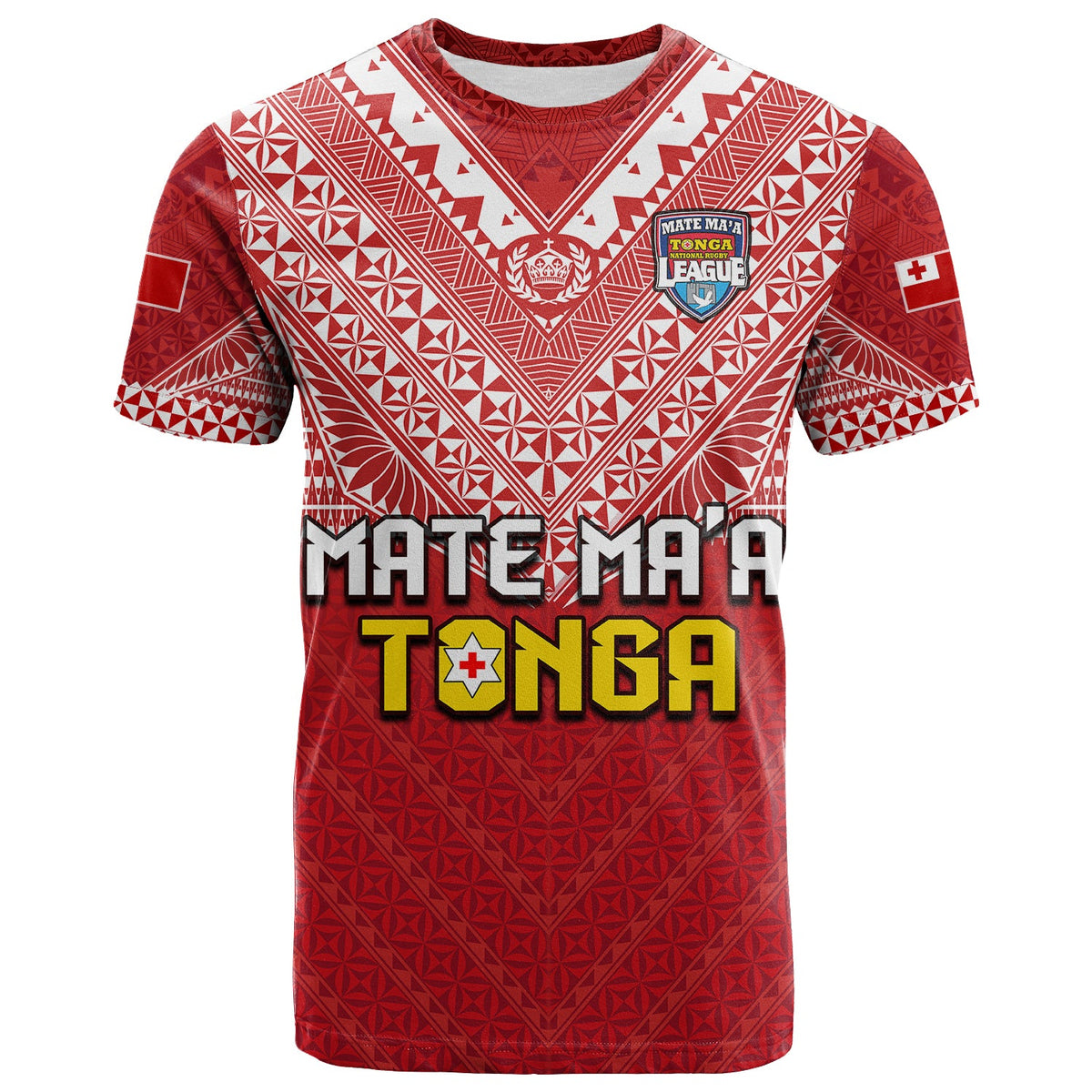 Tonga Rugby MMT T Shirt Ngatu Mate Maa Tonga Special LT13 Red - Polynesian Pride