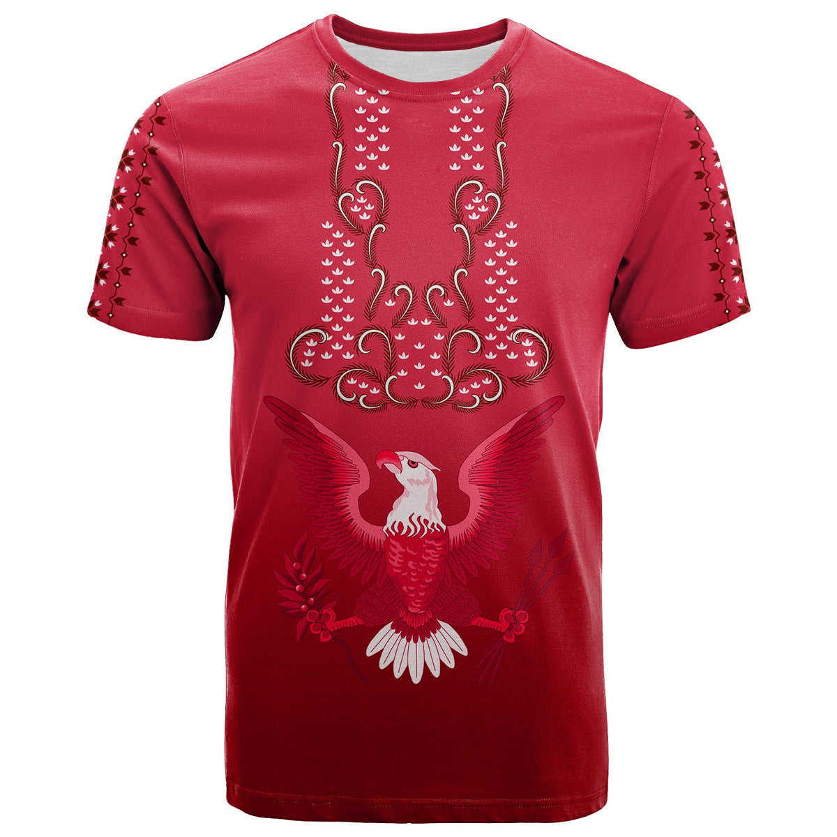Custom Philippines T Shirt Sun Filipino Red Barong LT13 Red - Polynesian Pride