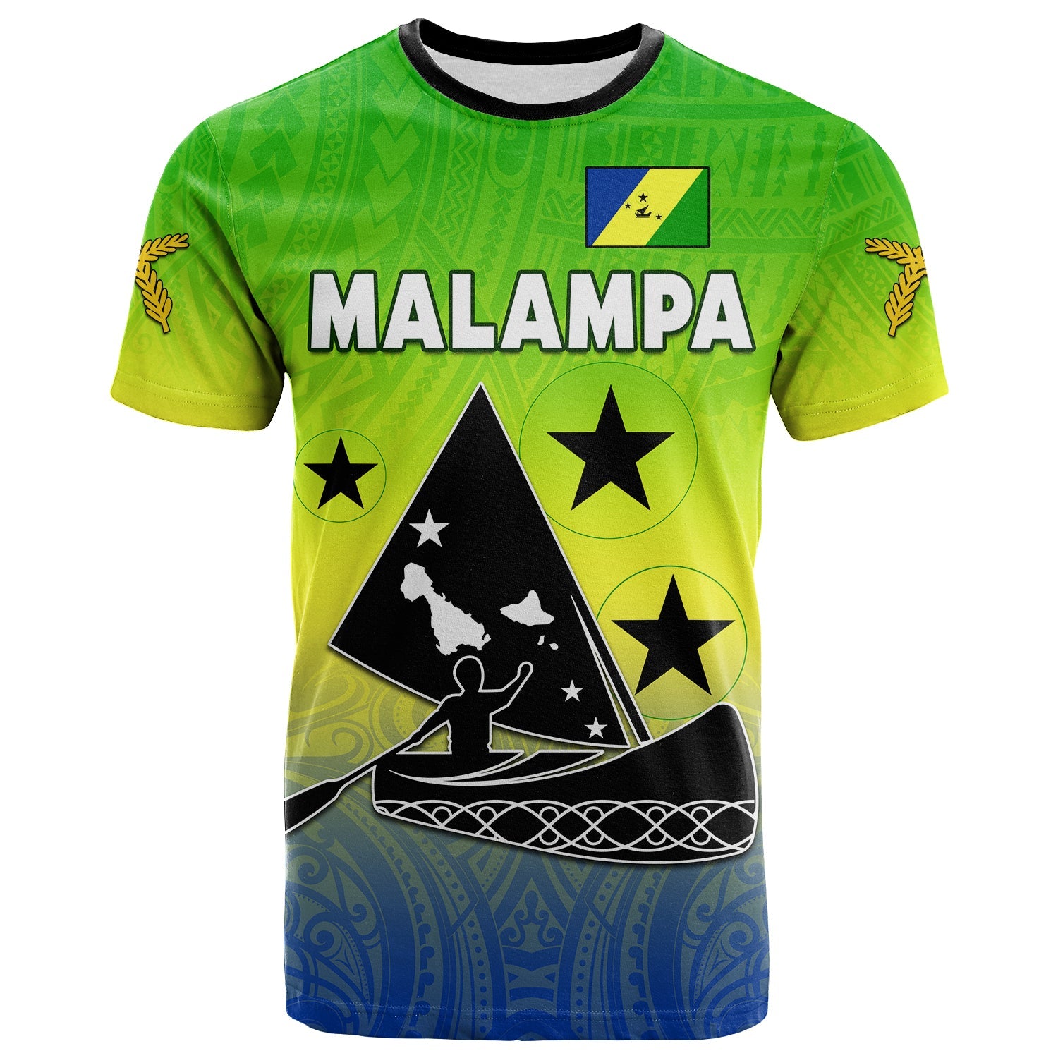 Malampa Province T Shirt Native Canoe Mix Vanuatu Pig Tusk Green Version LT14 Adult Green - Polynesian Pride