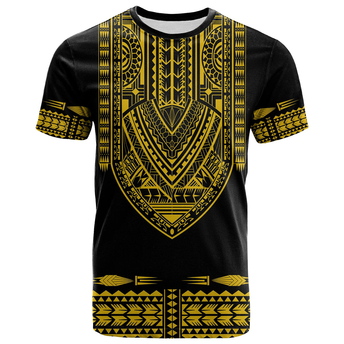 Custom Polynesian T Shirt Dashiki With Polynesian Tattoo Royal Golden Version LT14 - Polynesian Pride