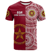 Custom Tonga Eua High School T Shirt Tongan Ngatu Pattern LT14 - Polynesian Pride