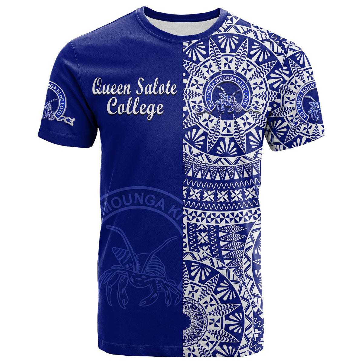 Custom Queen Salote Tonga College T Shirt Tongan Ngatu Pattern LT14 - Polynesian Pride