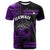 Hawaii T Shirt Kakau Warrior Helmet Gradient Purple Polynesian LT14 Purple - Polynesian Pride