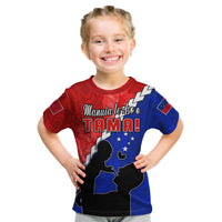 Happy Samoan Fathers Day T Shirt KID Hibiscus Mix Polynesian Pattern LT14 - Polynesian Pride