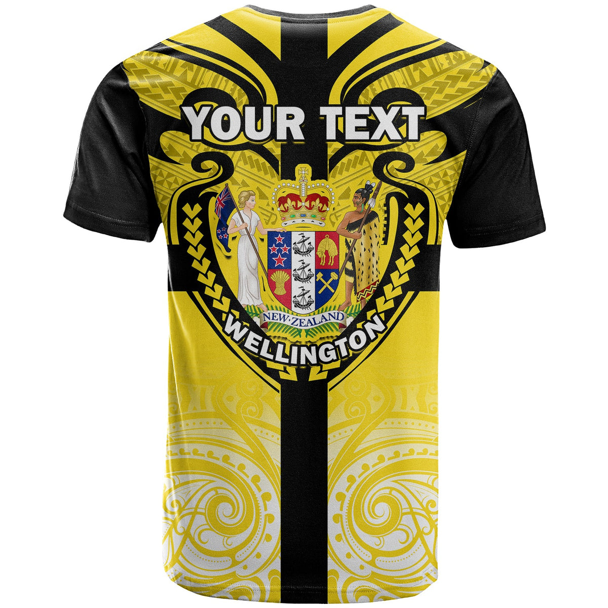 Custom Wellington T Shirt New Zealand Maori Pattern LT14 - Polynesian Pride